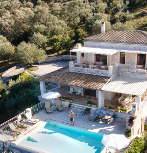 villa with private pool in corfu greece